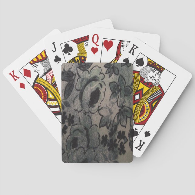 GREEN FLOWERS PLAYING CARDS (Back)