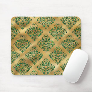 Green Flowers Rose Leaves Golden St Patricks Day Mouse Pad