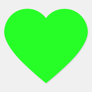Green Fluo Neon Colour Customize This! Heart Sticker