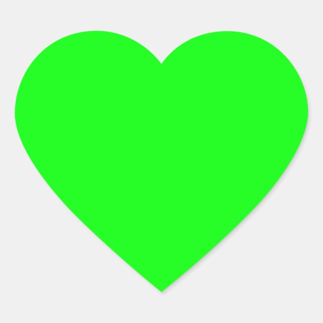 Green Fluo Neon Colour Customize This! Heart Sticker (Front)