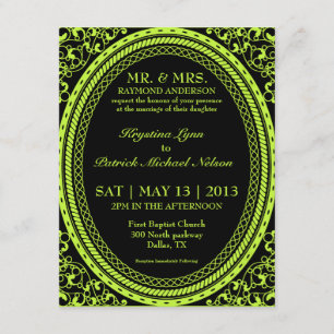 Green Fluorescent / Neon Wedding Invitations