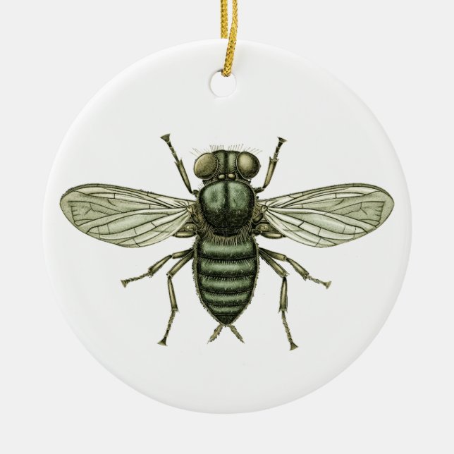 green fly ceramic ornament (Front)