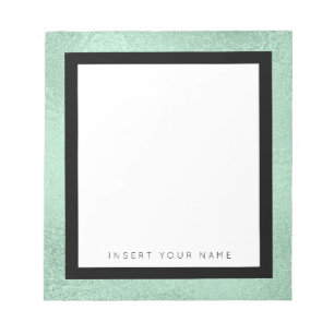 Green Foil and Black Border Notepad 5.5" x 6"