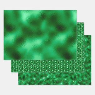 Green Foil Wrapping Paper Sheet