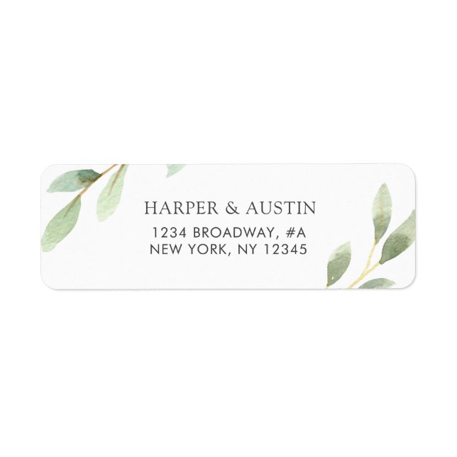 Green Foliage Botanical Return Address (Front)