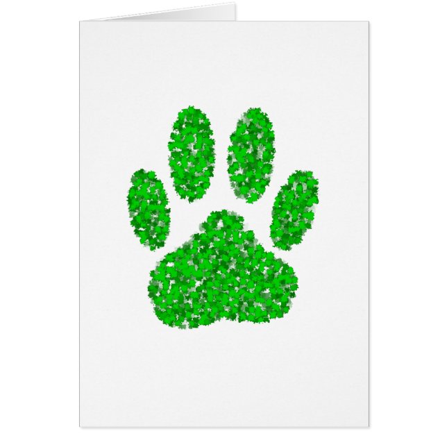 Green Foliage Dog Paw Print (Front)