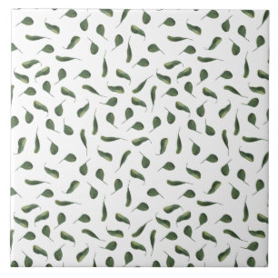 Green foliage leaf pattern (6 x 6) seamless tile
