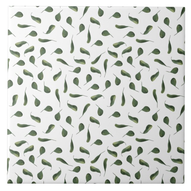 Green foliage leaf pattern (6 x 6) seamless tile (Front)