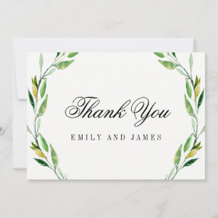 Green Foliage Mariage Merci Cartes