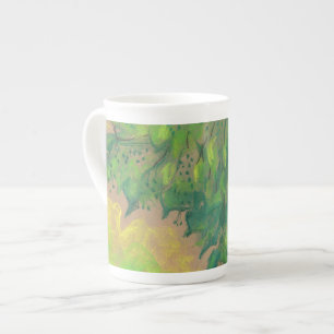 Green Foliage, pastel drawing, life sketch, nature Bone China Mug