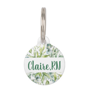Green Foliage Stethoscope ID Tag