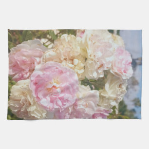 Green Foliage Watercolor Flowers  Kitchen Towel