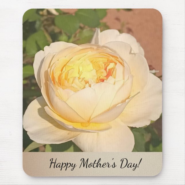 Green Foliage Watercolor Flowers  Mouse Pad (Front)