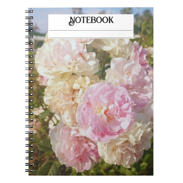Green Foliage Watercolor Flowers  Notebook (Front)
