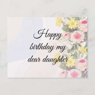 Green Foliage Watercolor Flowers  Postcard