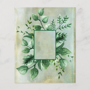 Green Foliage Watercolour Scrapbook Paper
