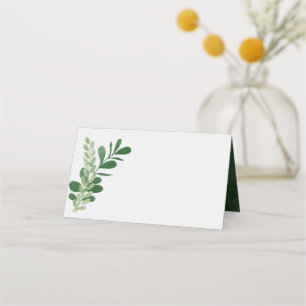 Green Foliage Wedding Place Card