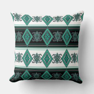 Green Folk Design Reversible Pillow