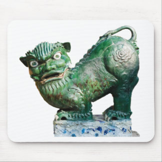 Green Foo Dog Mouse Pad