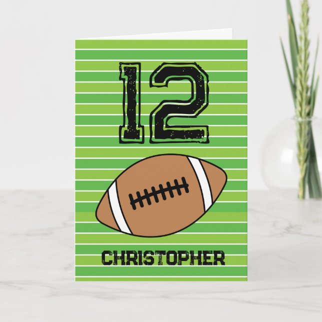 Green Football 12e carte d'anniversaire (Devant)