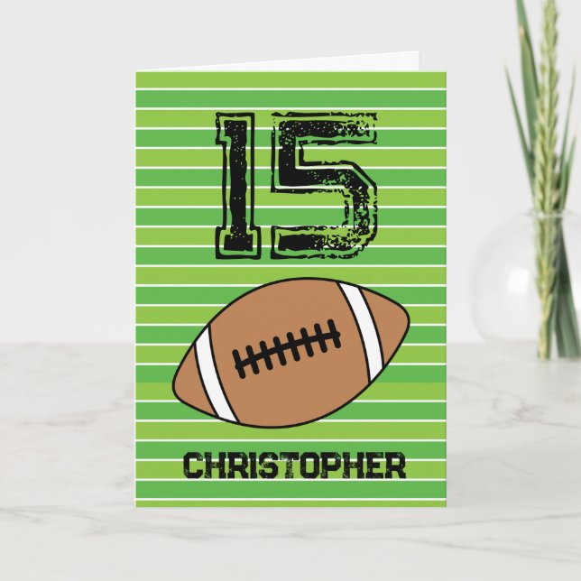 Green Football 15e carte d'anniversaire (Devant)
