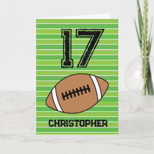 Green Football 17e carte d'anniversaire