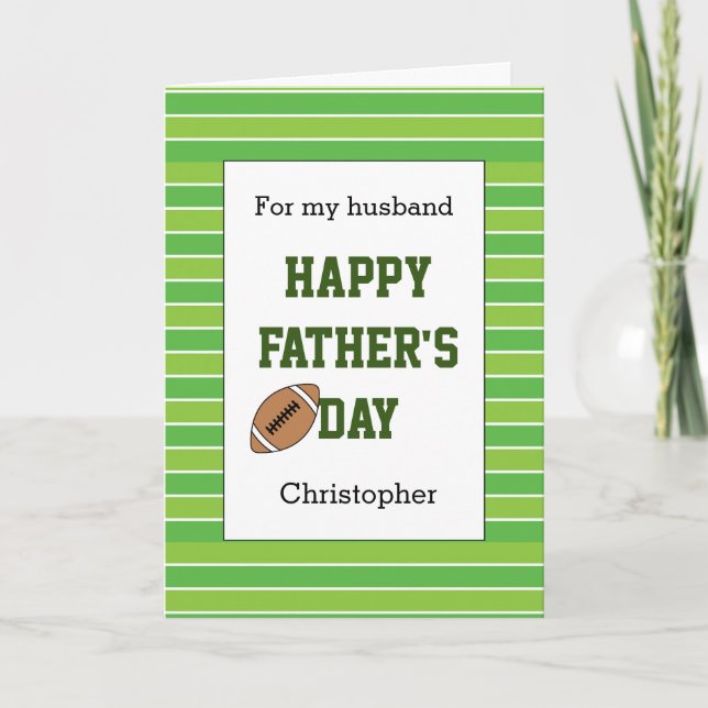 Green Football Happy Father's Day Card (Front)