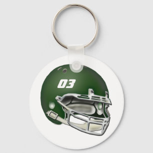 Green Football Helmet Keychain