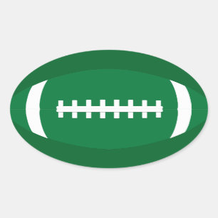 Green Football Party, Pep Rally or Scrapbook Oval Sticker