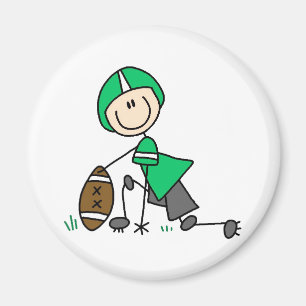 Green Football Player Magnet