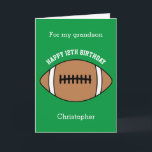 Green Football Sport 12th Birthday Card<br><div class="desc">A green personalized football 12th birthday card for grandson, nephew, godson, etc. You can easily personalize the front of this sports birthday card with his age and name. The inside card message and back of the card can also be personalized for the birthday recipient. This 12th football birthday card for...</div>