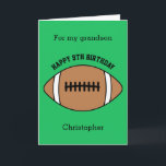 Green Football Sport 9th Birthday Card<br><div class="desc">A sport green football 9th birthday card for grandson, son, godson, etc. You can easily personalize the front of this sports birthday card with his age and name. The inside card message and back of the card can also be personalized for the birthday recipient. This would make a fun personalized...</div>