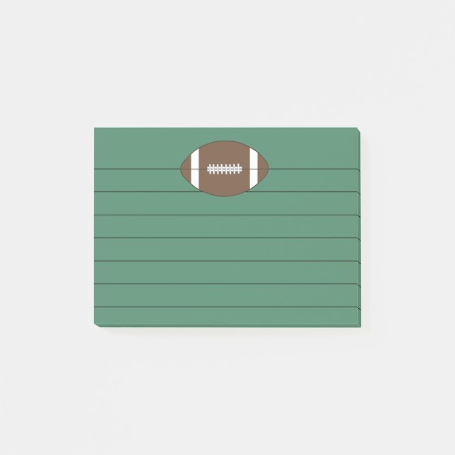 Green Football Sports Post It Notes Gift (Front)