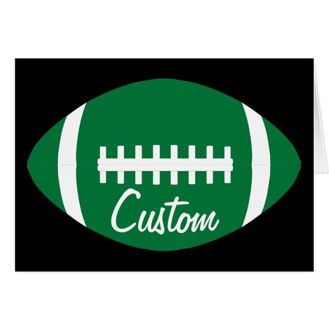 Green Football Team Party Texte personnalisé Carte (Devant horizontal)