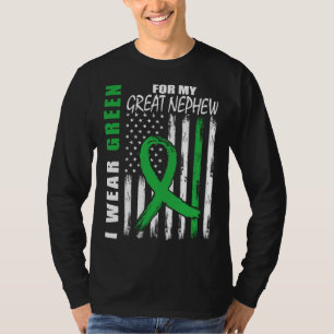 Green For Great Nephew Kidney Disease Awareness Fl T-Shirt