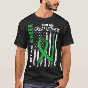 Green For Great Nephew Kidney Disease Awareness Fl T-Shirt