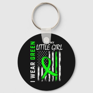 Green For Little Girl Daughter Kidney Disease Awar Keychain