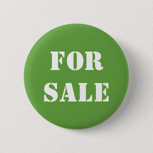 Green FOR SALE Typography 2 Inch Round Button