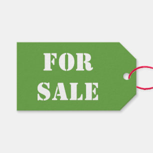 Green FOR SALE White Typography Printed Gift Tags