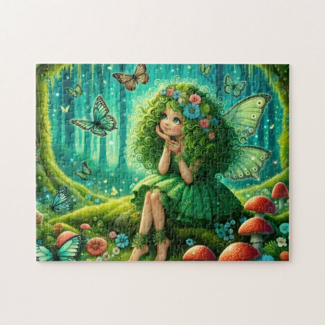 Green Forest Fairy Jigsaw Puzzle (Horizontal)