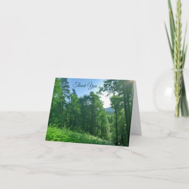 Green Forest Landscape  Thank You Card (Front)