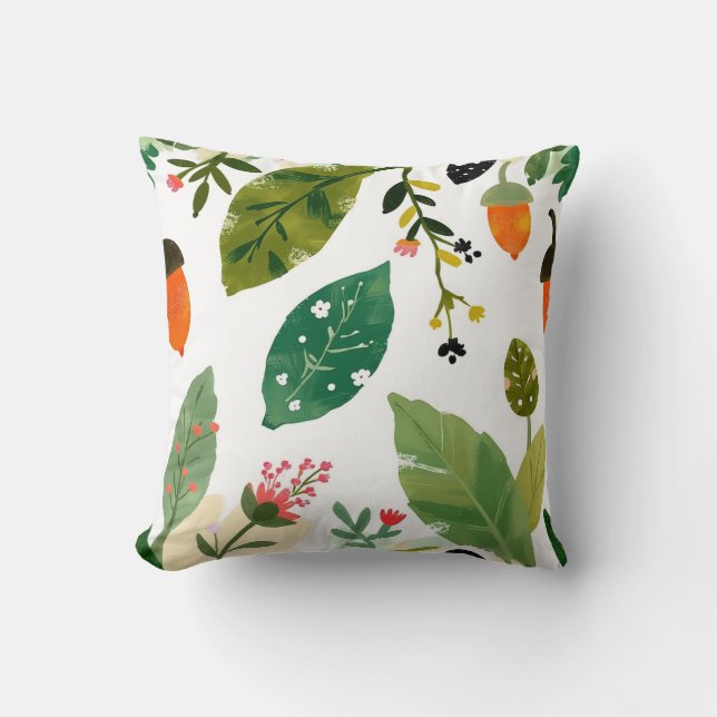 Green Forest Leaf Cushion (Front)