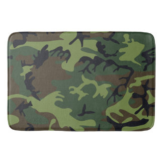 Green Forest Military Camo Bath Mat