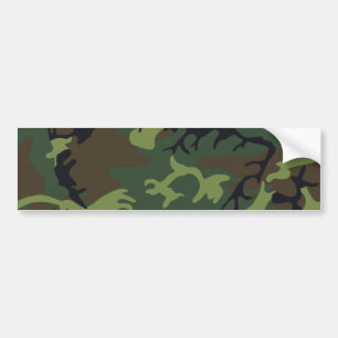 Green Forest Military Camo Bumper Sticker