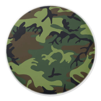 Green Forest Military Camo Ceramic Knob
