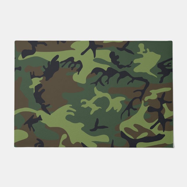 Green Forest Military Camo Doormat (Front)