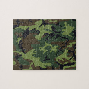 Green Forest Military Camo Jigsaw Puzzle