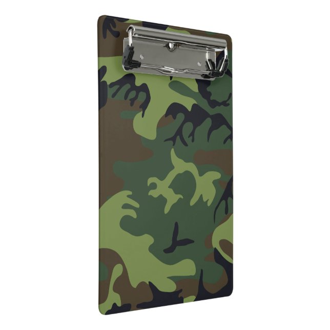Green Forest Military Camo Mini Clipboard (Angled)