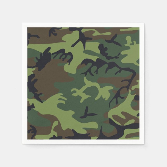 Green Forest Military Camo Napkin (Front)
