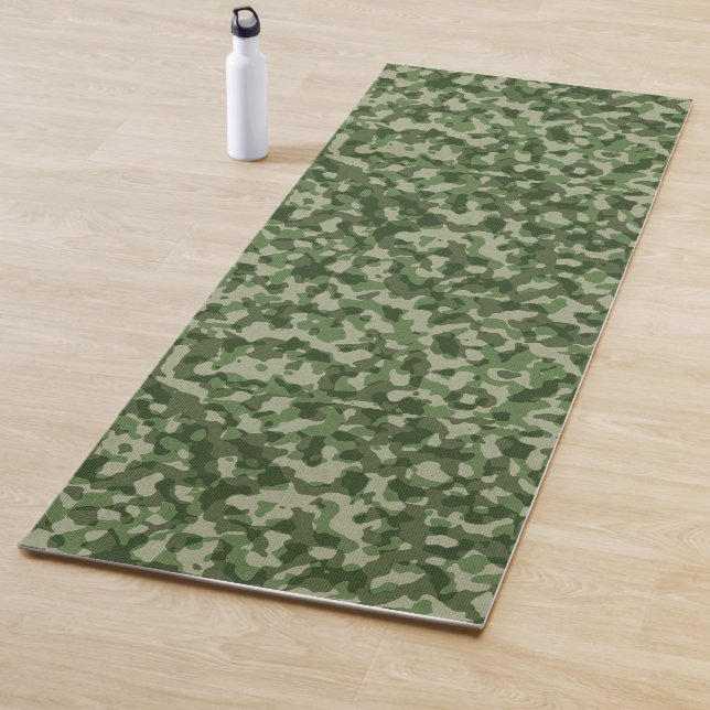 Green Forest Military Camo Pattern Yoga Mat (In Situ)